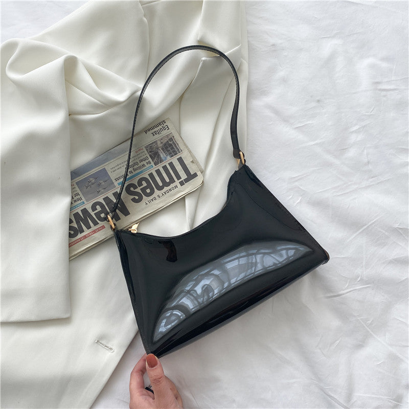 Fashion Female Bag Korean Version Small Jelly Bag Pure Color Transparent Lady Underarm Bag Shoulder Bag