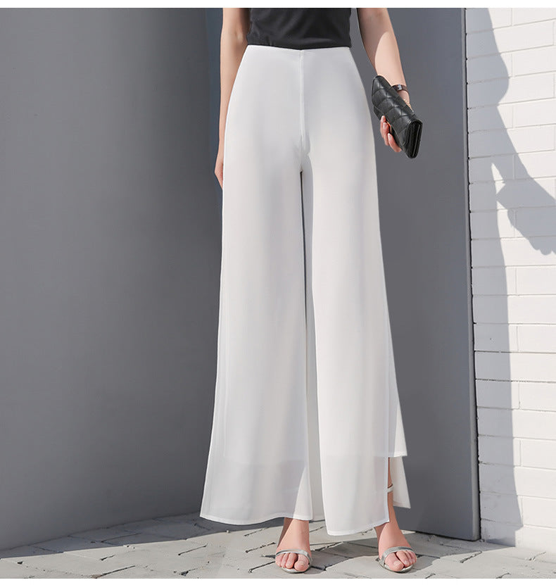 Wide Leg Pants Chiffon High Waist Pants Loose Women's Trousers